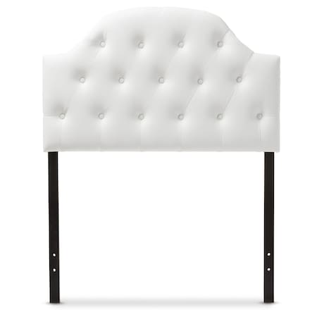 Baxton Studio Morris White Upholstered Button-Tufted Twin Size Headboard 125-6977
